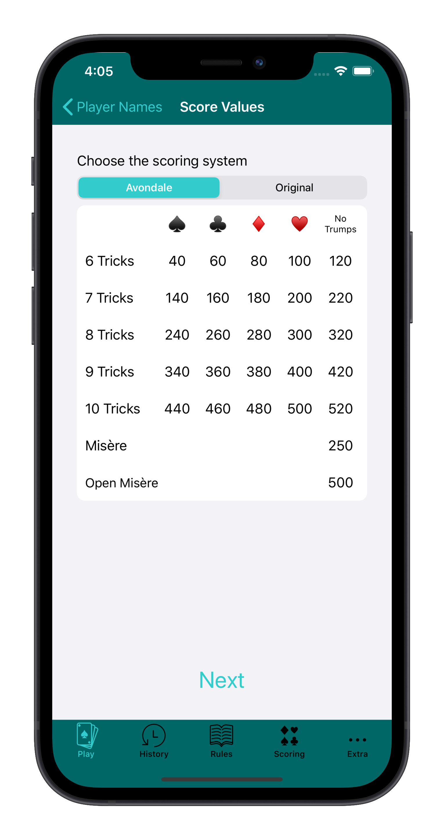 500 Scoreboard Easy Scoring For 500 Card Game